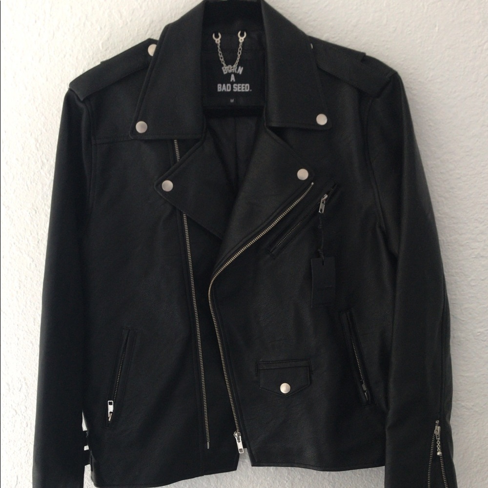 Vegan leather moto jacket